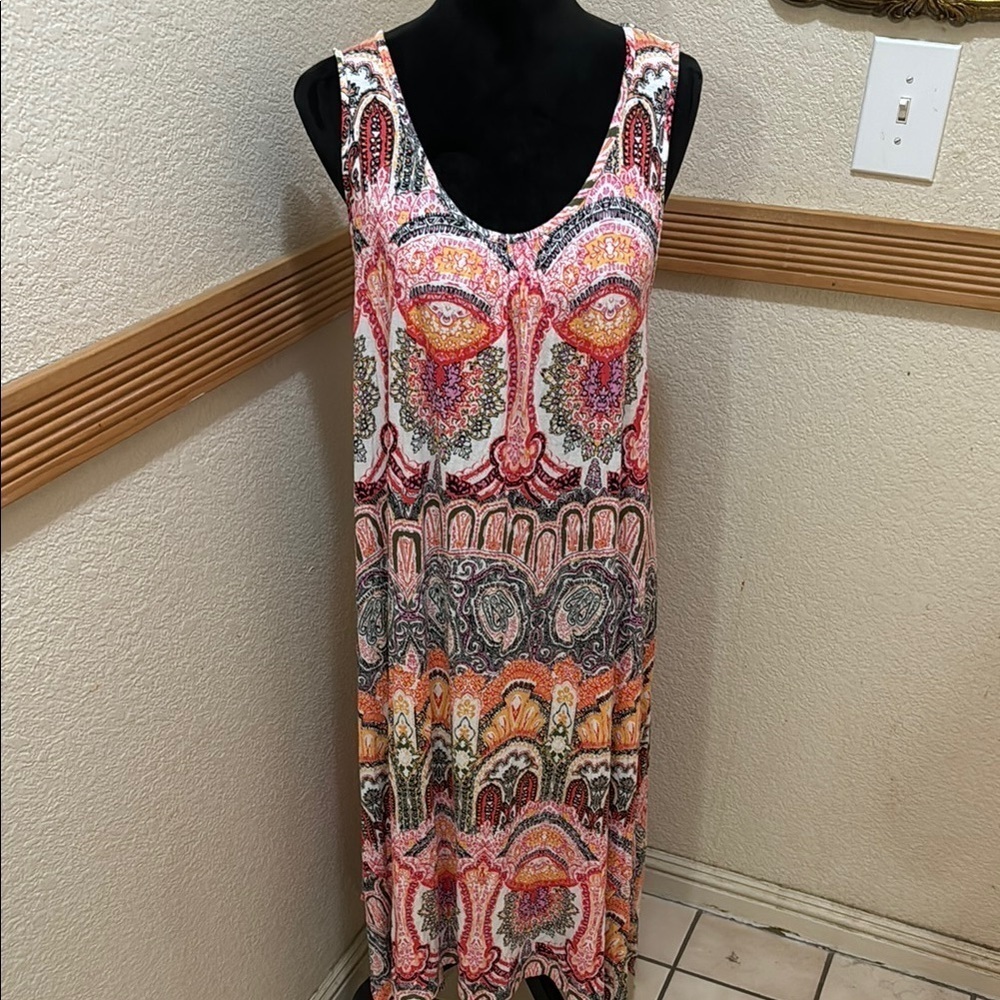 Ellen Tracy Size M Colorful Paisley Sleeveless Maxi Dress!!